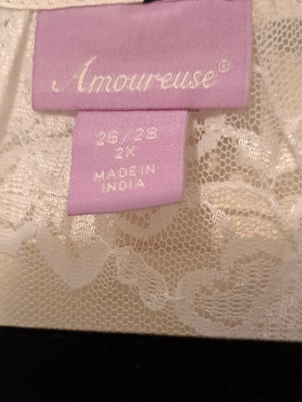 Amoureuse White Floral Lace-Trim Maxi Nightgown - Magenta & Black Print - Picture 2 of 15